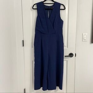 Adelyn Rae Navy Tailored Sleeveless Culottes Jumpsuit